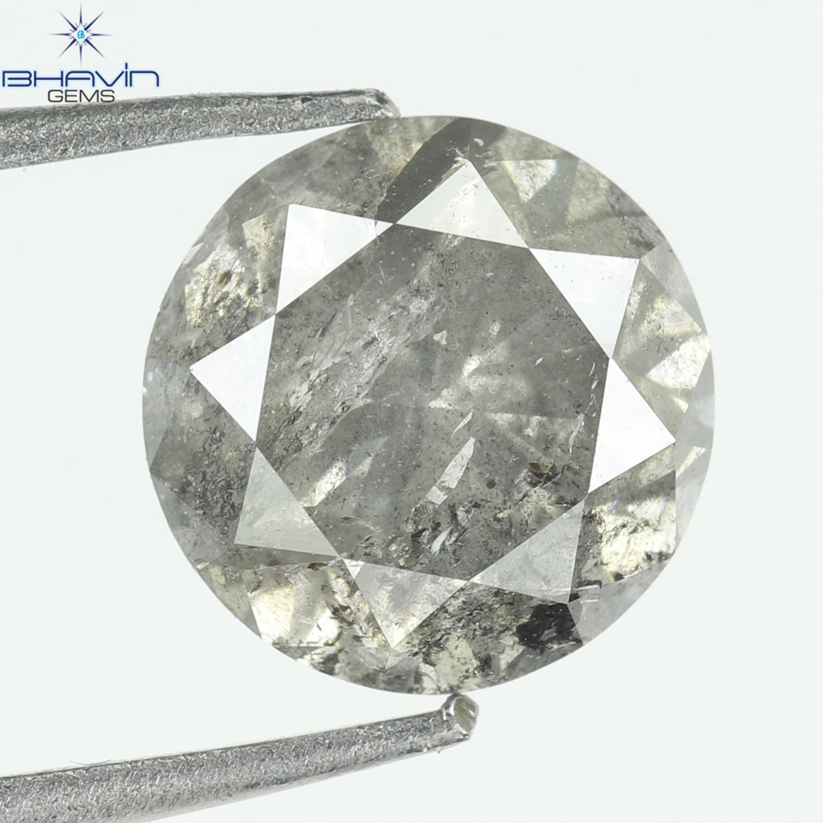 0.93 CT Round Natural Diamond Salt And Pepper Color Clarity I3 (4.01 MM)