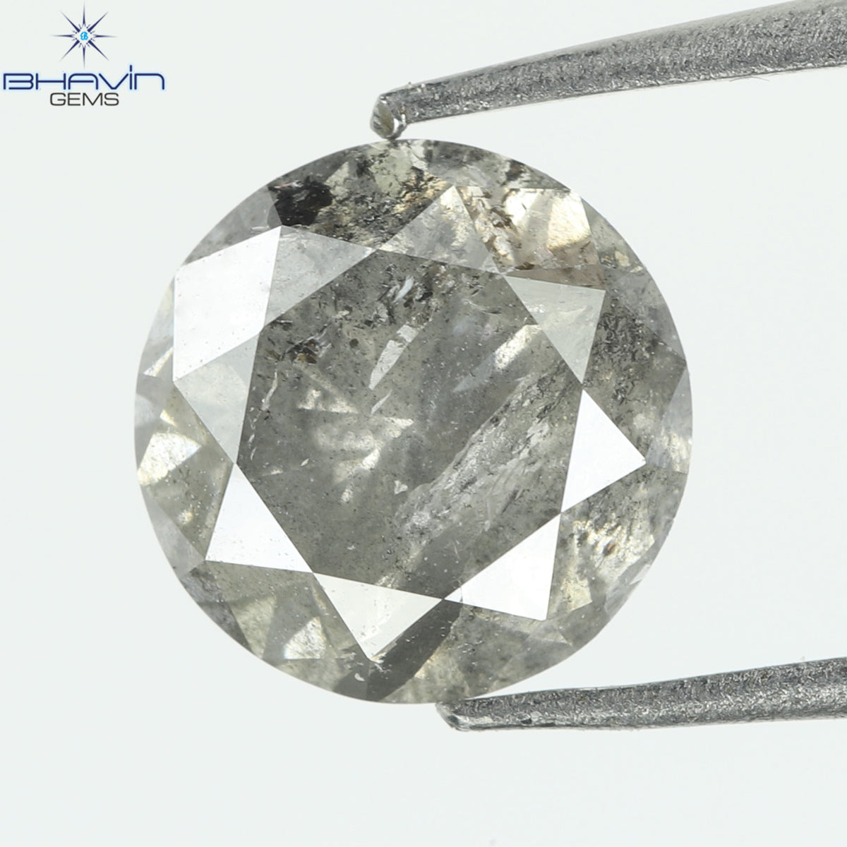 0.93 CT Round Natural Diamond Salt And Pepper Color Clarity I3 (4.01 MM)