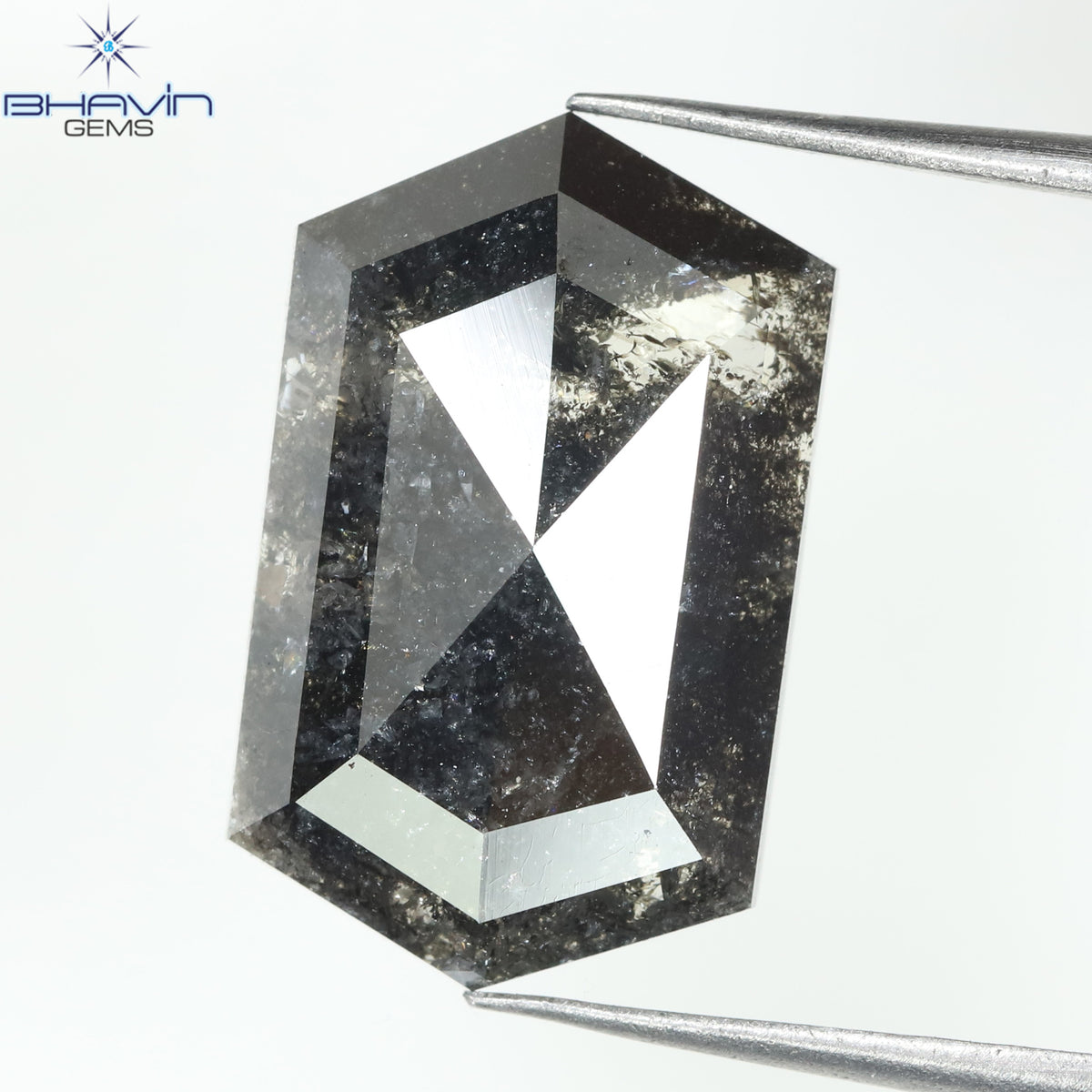 4.72 CT 六角形ダイヤモンド ソルト＆ペッパーカラー 天然ダイヤモンド クラリティ I3