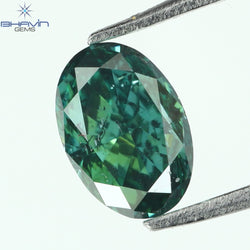 0.28 CT, Oval Diamond, Green Color , Clarity VS2