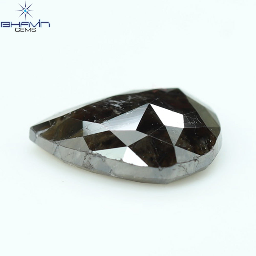 2.24 CT Pear Natural Diamond Dark Brown Color Clarity I3 (10.34 MM)