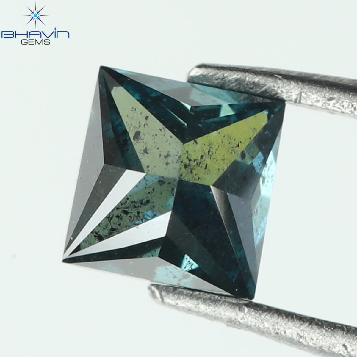 0.19 CT、プリンセス ダイヤモンド、ブルー カラー クラリティ SI2