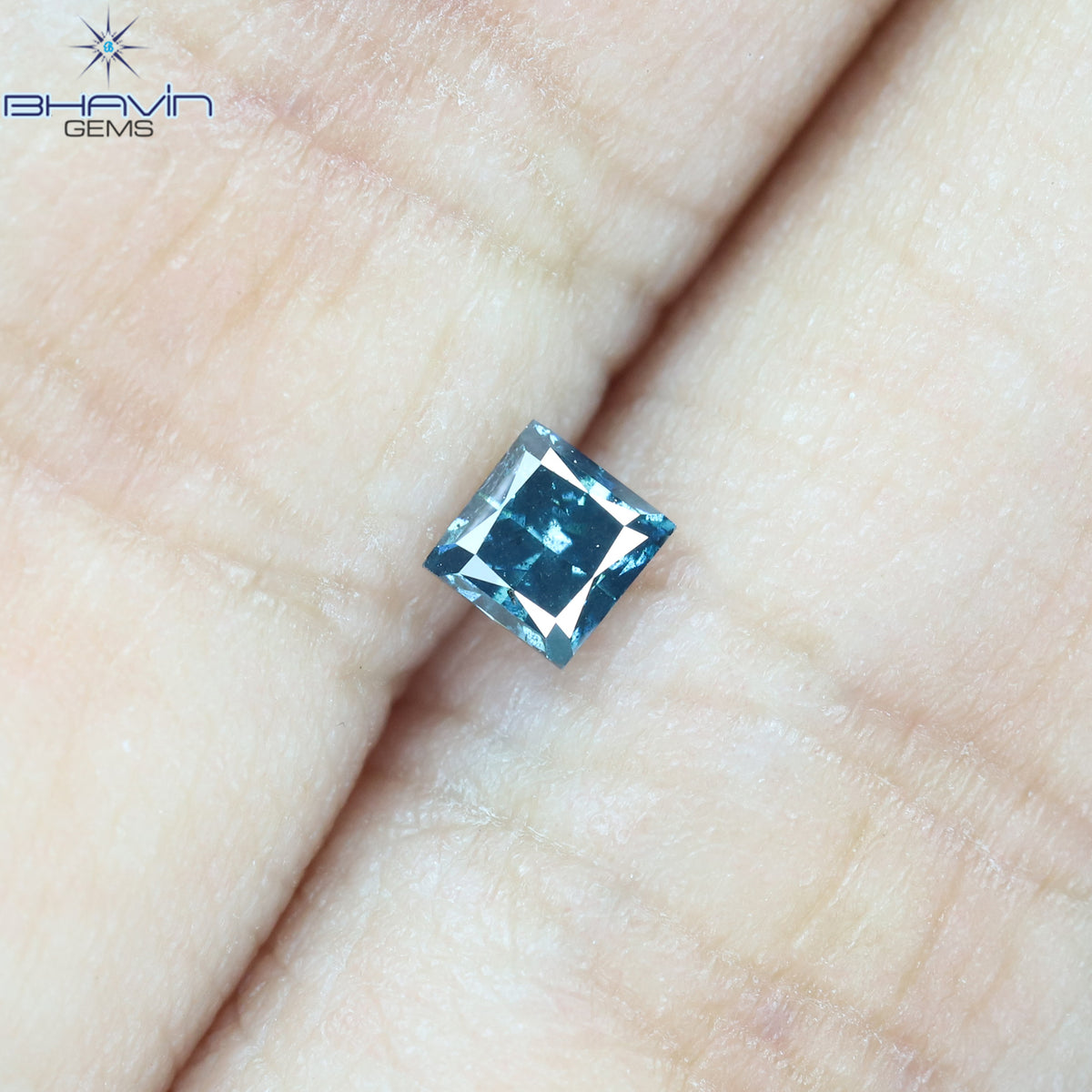 0.19 CT、プリンセス ダイヤモンド、ブルー カラー クラリティ SI2