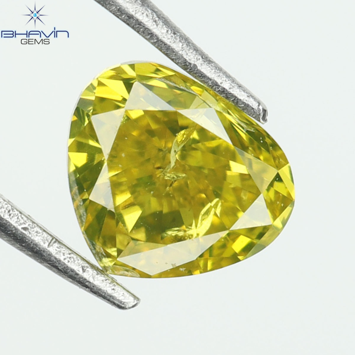 0.22 CT Heart Natural Diamond Enhanced Yellow Color Clarity SI (3.79 MM)