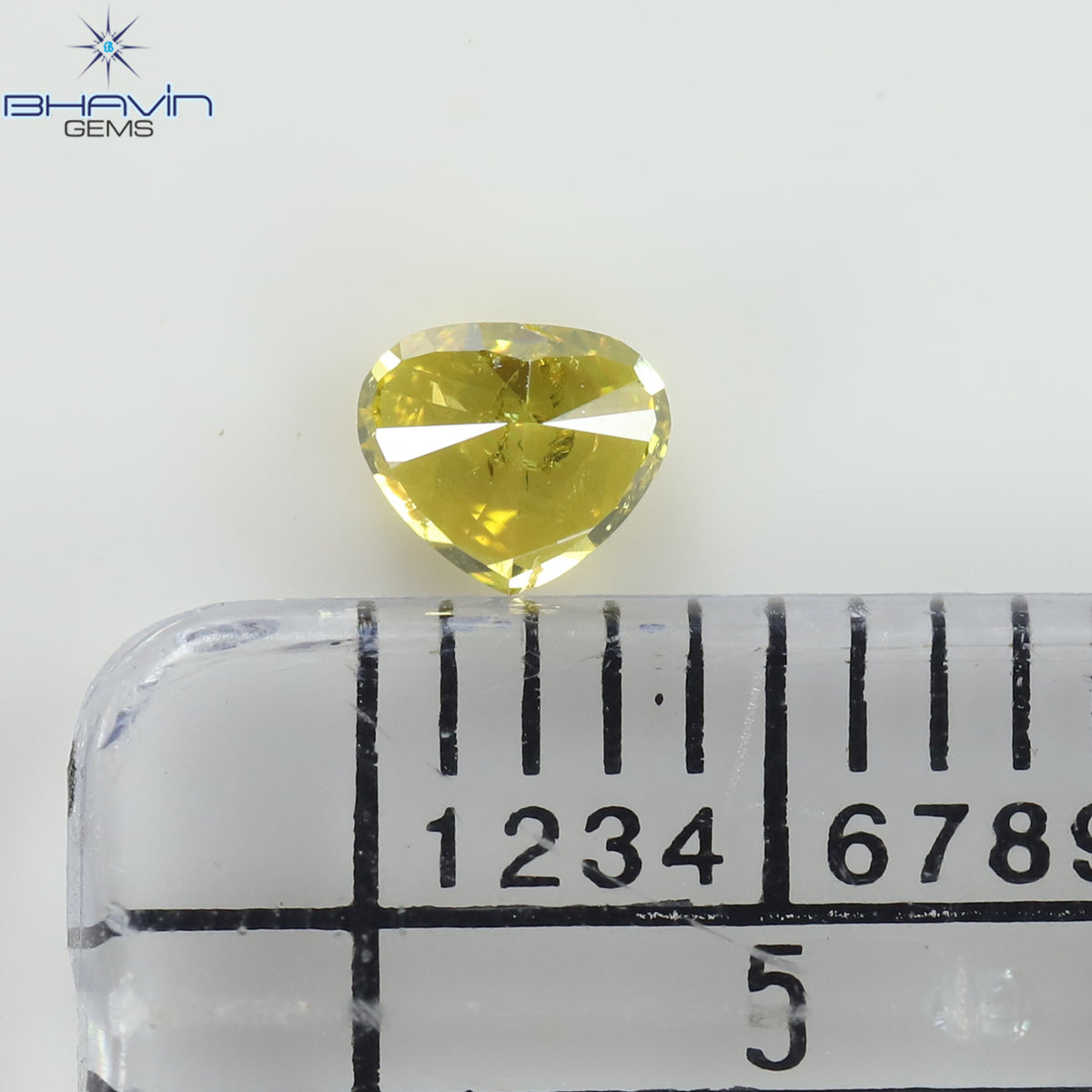0.22 CT Heart Natural Diamond Enhanced Yellow Color Clarity SI (3.79 MM)