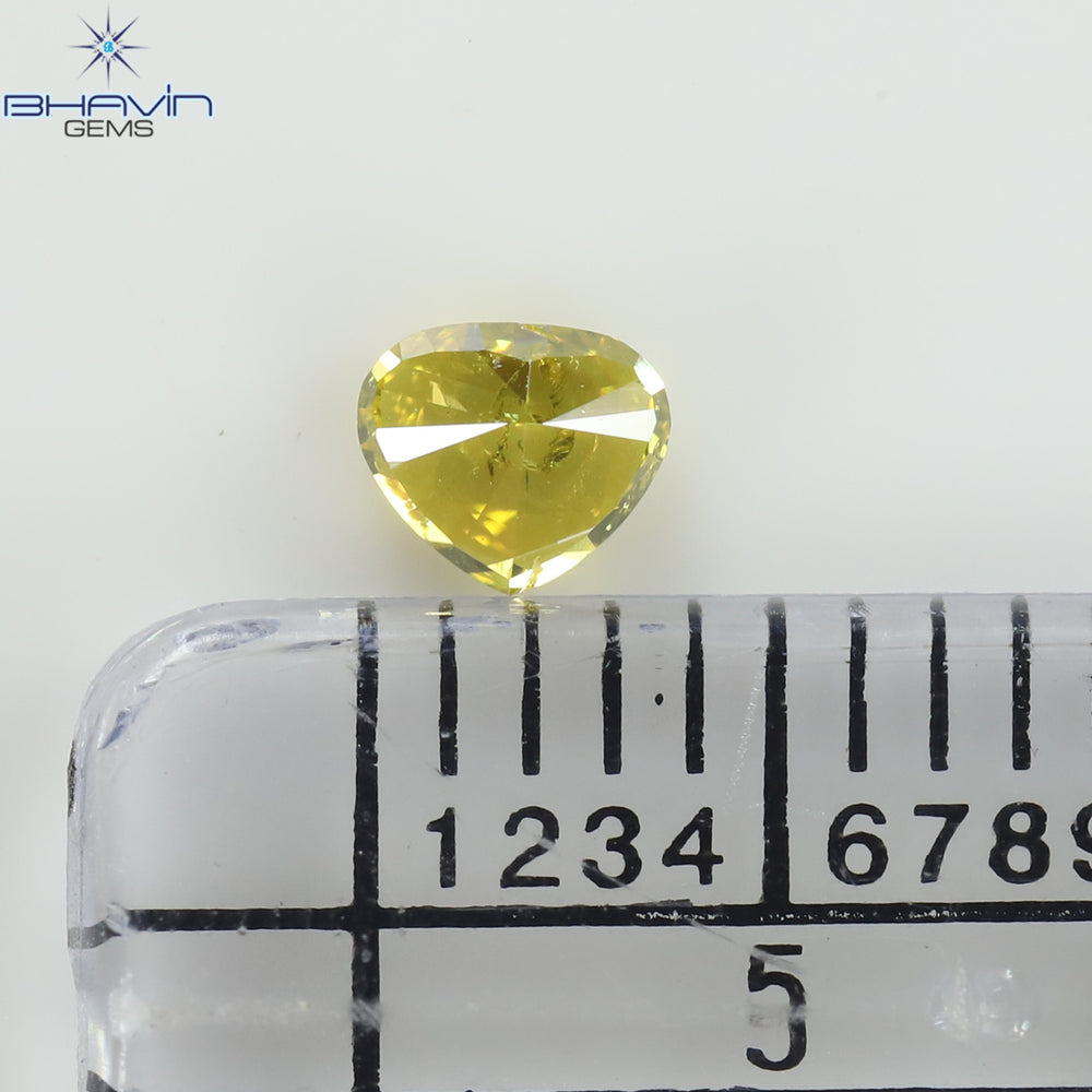 0.22 CT、ハート ダイヤモンド、イエロー色、クラリティ SI