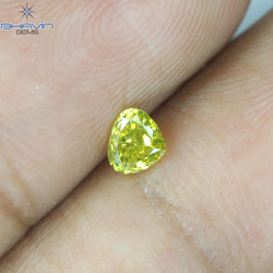 0.22 CT, Heart Diamond, Yellow Color, Clarity SI