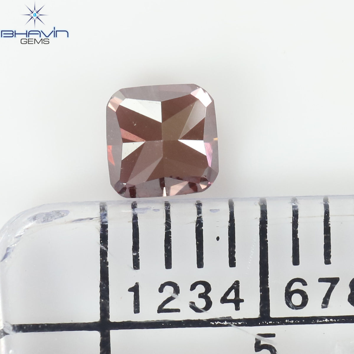 0.30 CT Cushion Natural Diamond Enhanced Pink Color Clarity VS1 (3.48 MM)