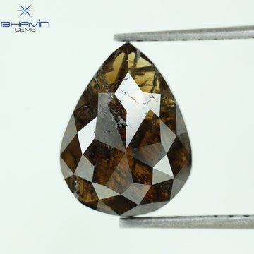 2.24 CT Pear Natural Diamond Dark Brown Color Clarity I3 (10.34 MM)