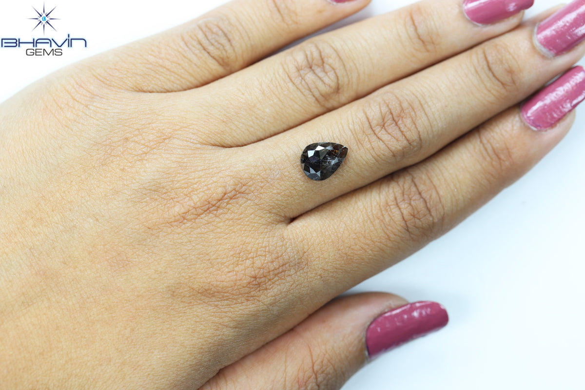 2.24 CT Pear Natural Diamond Dark Brown Color Clarity I3 (10.34 MM)