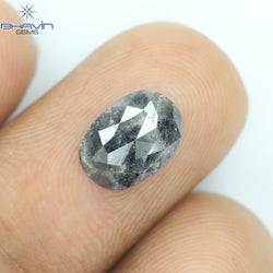 1.01 CT, Oval Diamond, Oval Cut, Salt And Pepper Diamond Clarity I3