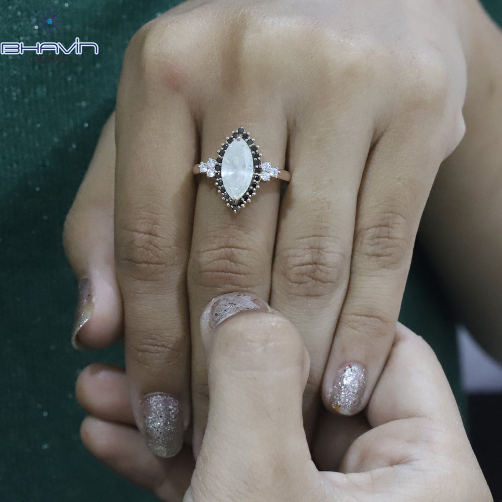 マーキスダイヤモンド ホワイトダイヤモンド 天然ダイヤモンド リング 婚約指輪