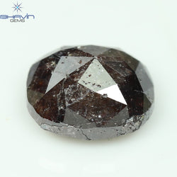 1.36 CT, 0val Shape, Black ( Salt And Pepper ) Color Loose Diamond, Clarity I3