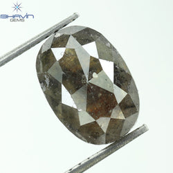 3.22 CT, 0val Shape, Black Gray (Salt and Pepper)Color Loose Diamond, Clarity I3
