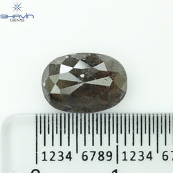 3.22 CT, 0val Shape, Black Gray (Salt and Pepper)Color Loose Diamond, Clarity I3