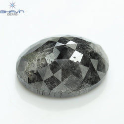 3.55 CT, 0val Shape, Black Gray (Salt and Pepper)Color Loose Diamond, Clarity I3