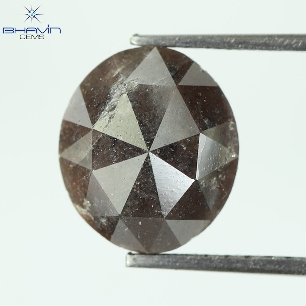 1.89 CT, 0val Shape Black Salt And Pepper (Brown) Color Loose Diamond, Clarity I3