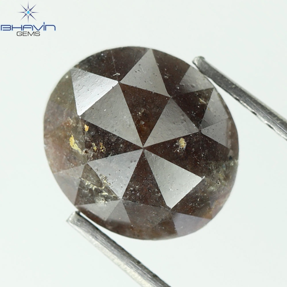 1.88 CT, 0val Shape Black Salt And Pepper (Brown) Color Loose Diamond, Clarity I3
