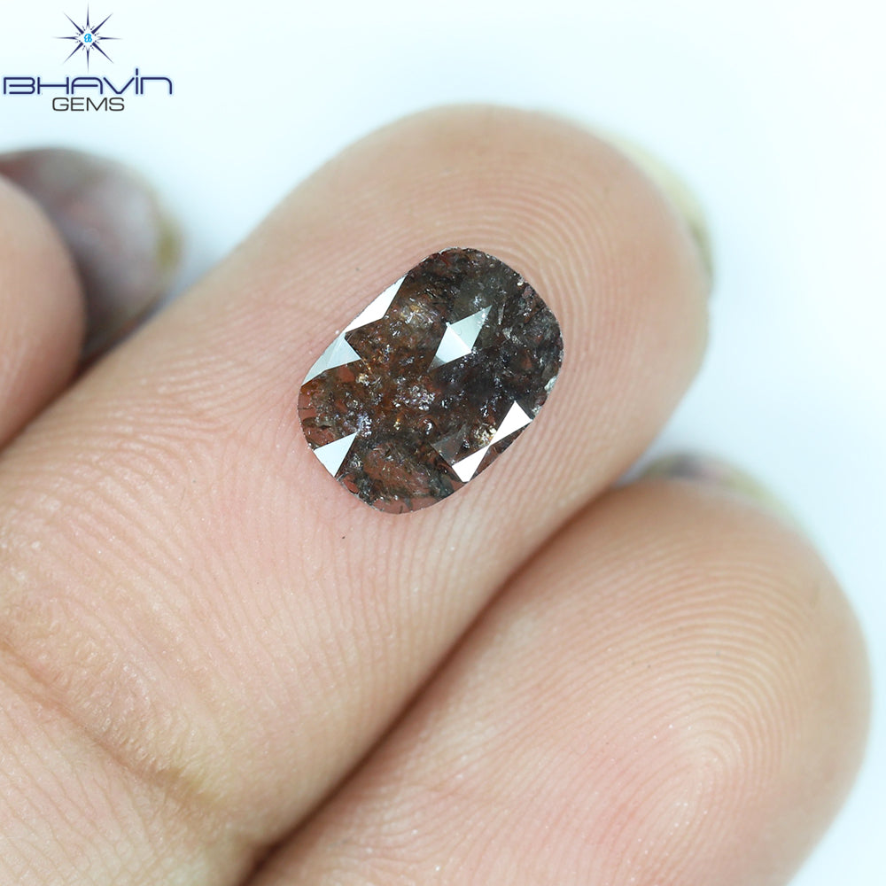 0.87 CT, 0val Shape Brown (Salt And Pepper) Color Loose Diamond, Clarity I3
