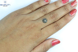 1.77 CT, Round Rosecut Shape Black Gray (Salt And Pepper)Color Loose Diamond, Clarity I3