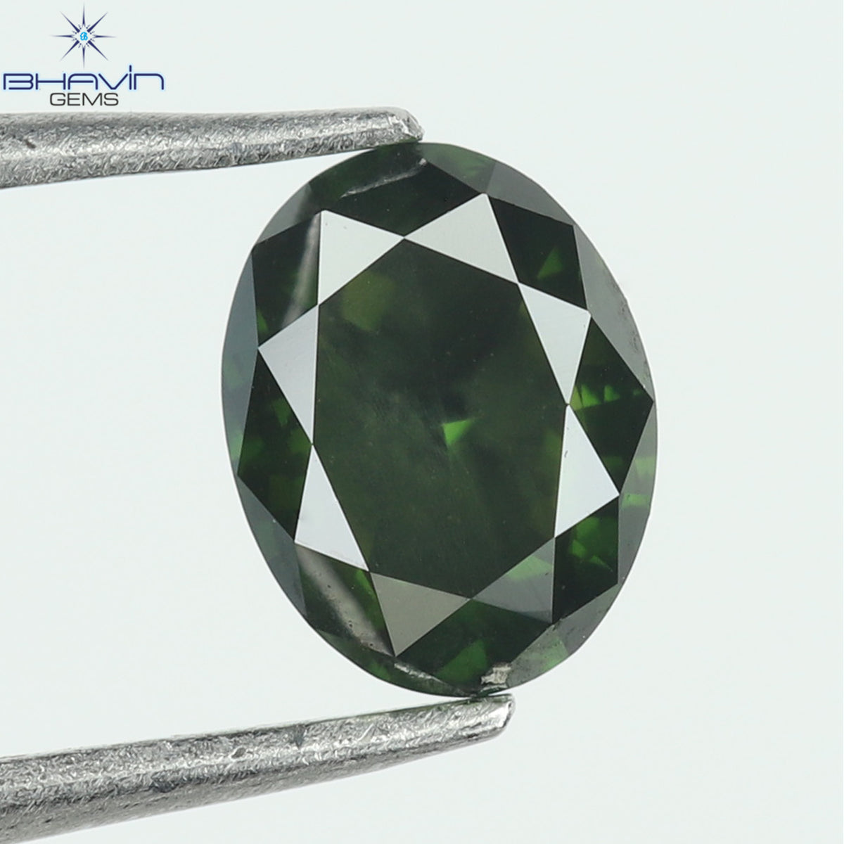 0.27 CT Oval Natural Diamond Enhanced Green Color Clarity VS2 (4.28 MM)