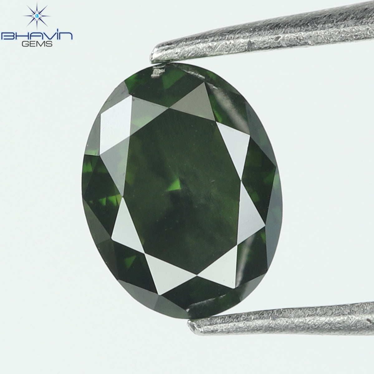 0.27 CT Oval Natural Diamond Enhanced Green Color Clarity VS2 (4.28 MM)