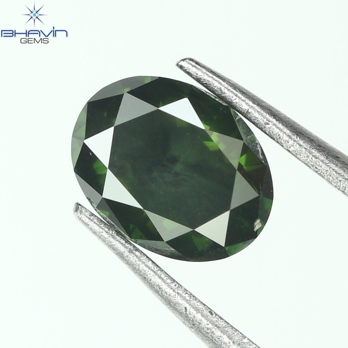 0.27 CT Oval Natural Diamond Enhanced Green Color Clarity VS2 (4.28 MM)