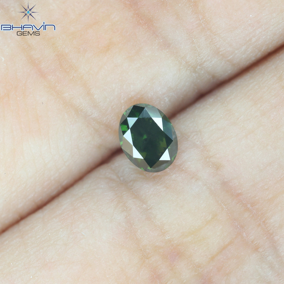 0.27 CT Oval Natural Diamond Enhanced Green Color Clarity VS2 (4.28 MM)