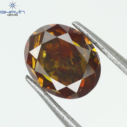 0.37 CT, Oval Diamond, Natural loose diamond, Oval Cut, Cognac Color, Gifts, Rings, Diamond, Jewelry, Diamond Ring, TFS-164