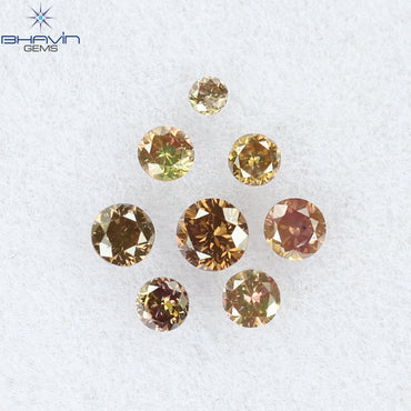 0.15 CT/8 Pcs Round Shape Natural Loose Diamond Pink Color SI Clarity (2.00 MM)