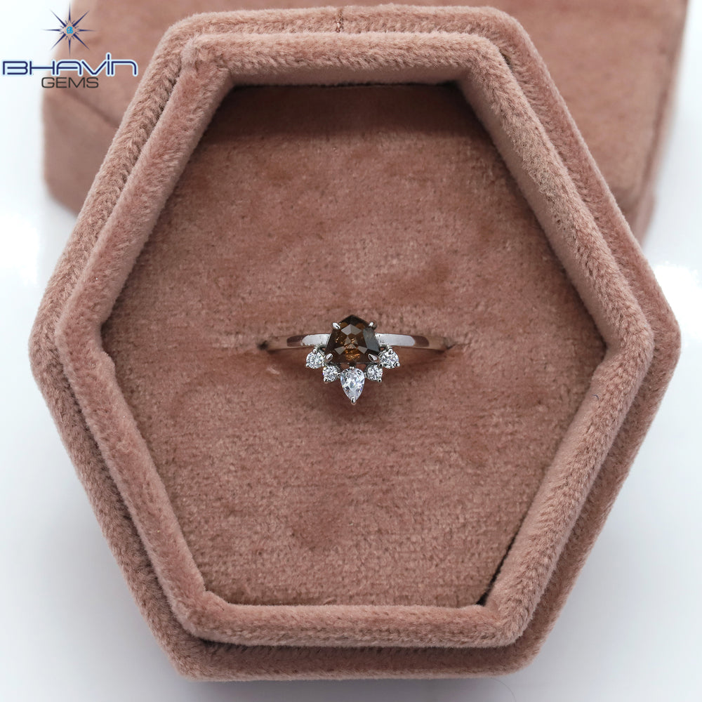 Shield Diamond Dark Brown Diamond Natural Diamond Ring Gold Ring Engagement Ring