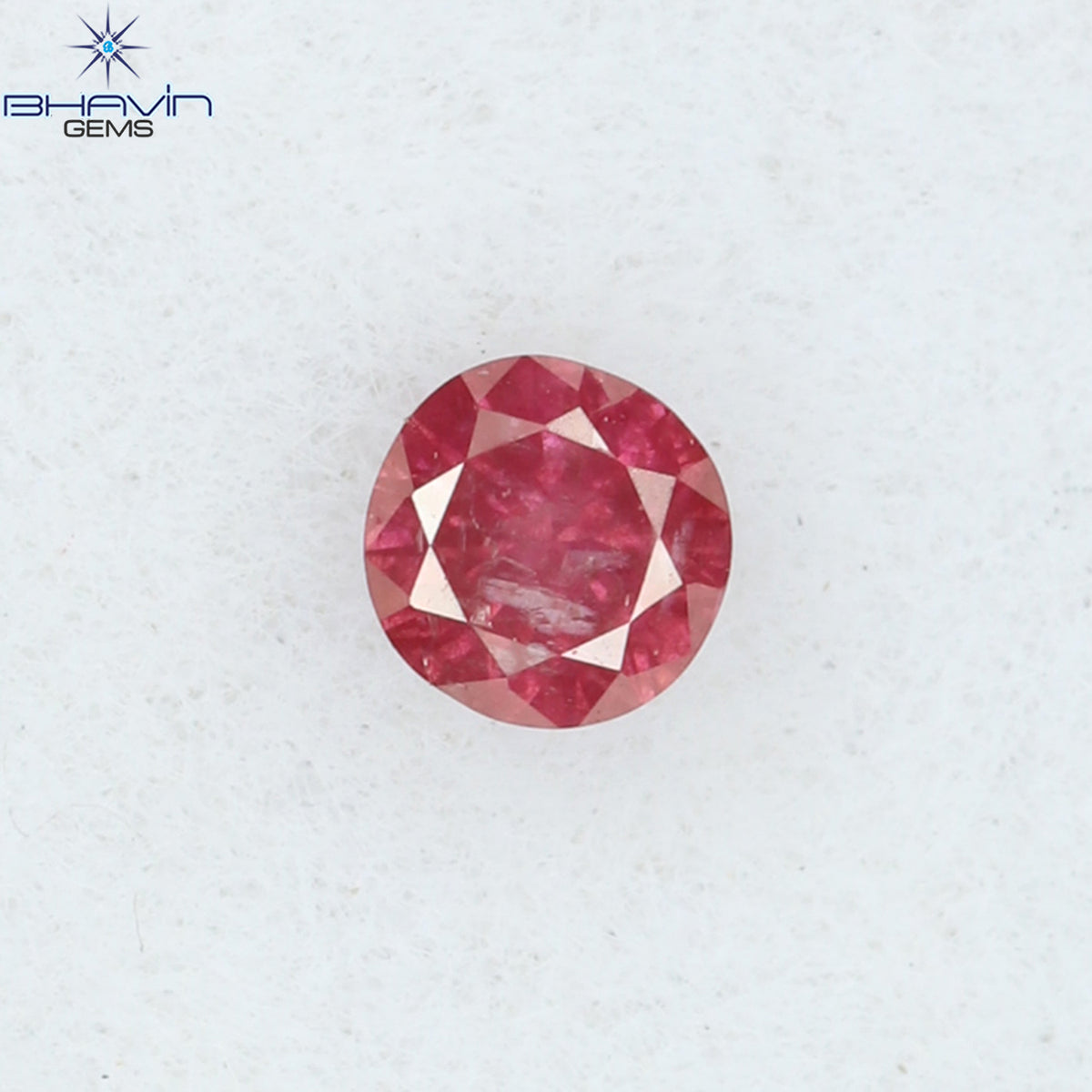 0.06 CT Natural Round Diamond Enhanced Pink Color Clarity I3 (2.36 MM)