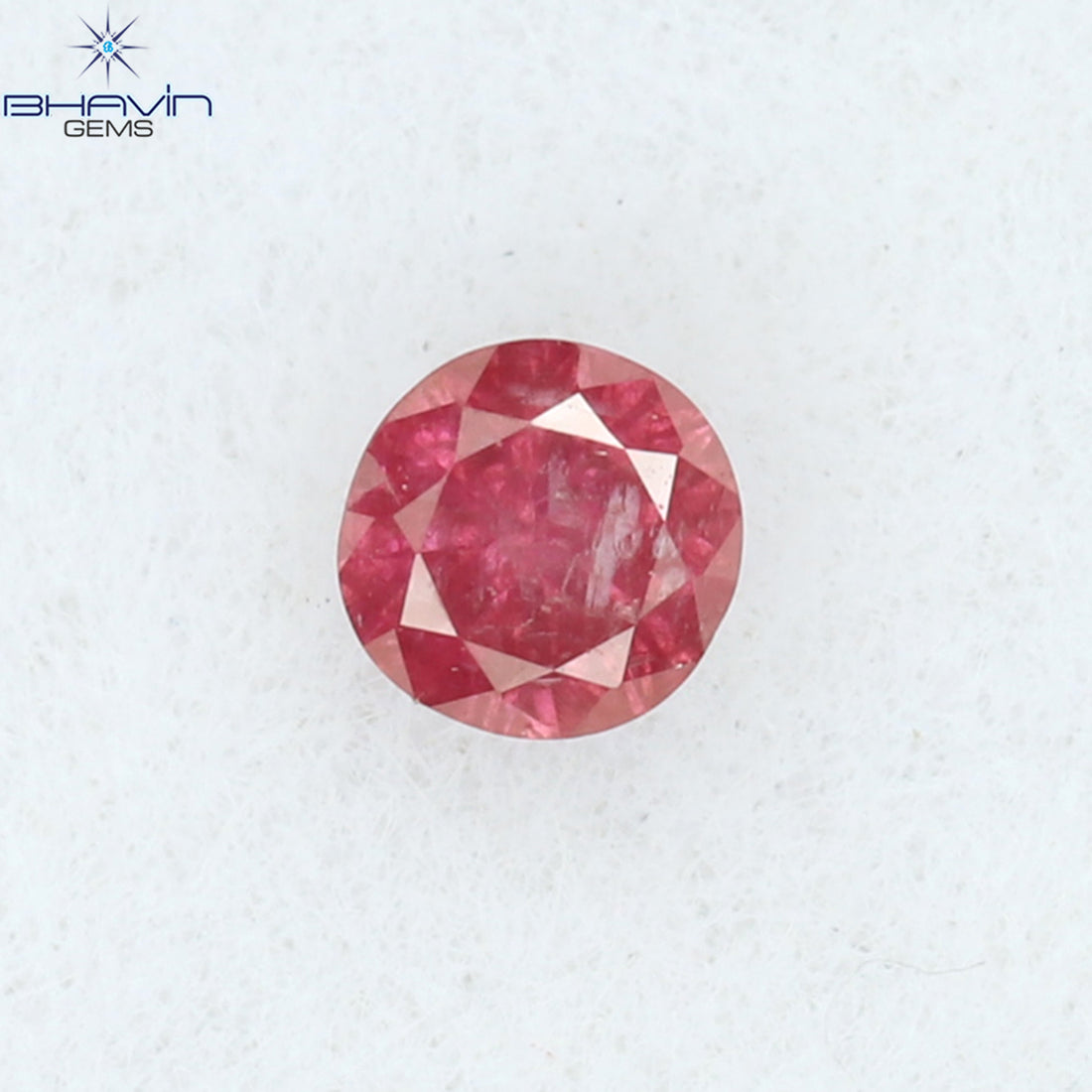 0.06 CT Natural Round Diamond Enhanced Pink Color Clarity I3 (2.36 MM)