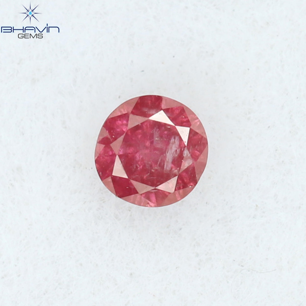 0.06 CT Natural Round Diamond Enhanced Pink Color Clarity I3 (2.36 MM)