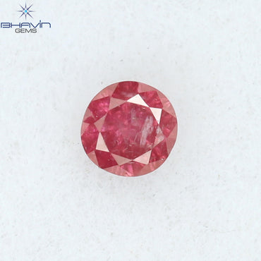 0.06 CT Round Shape Natural Loose Diamond Pink Color I3 Clarity (2.34 MM)