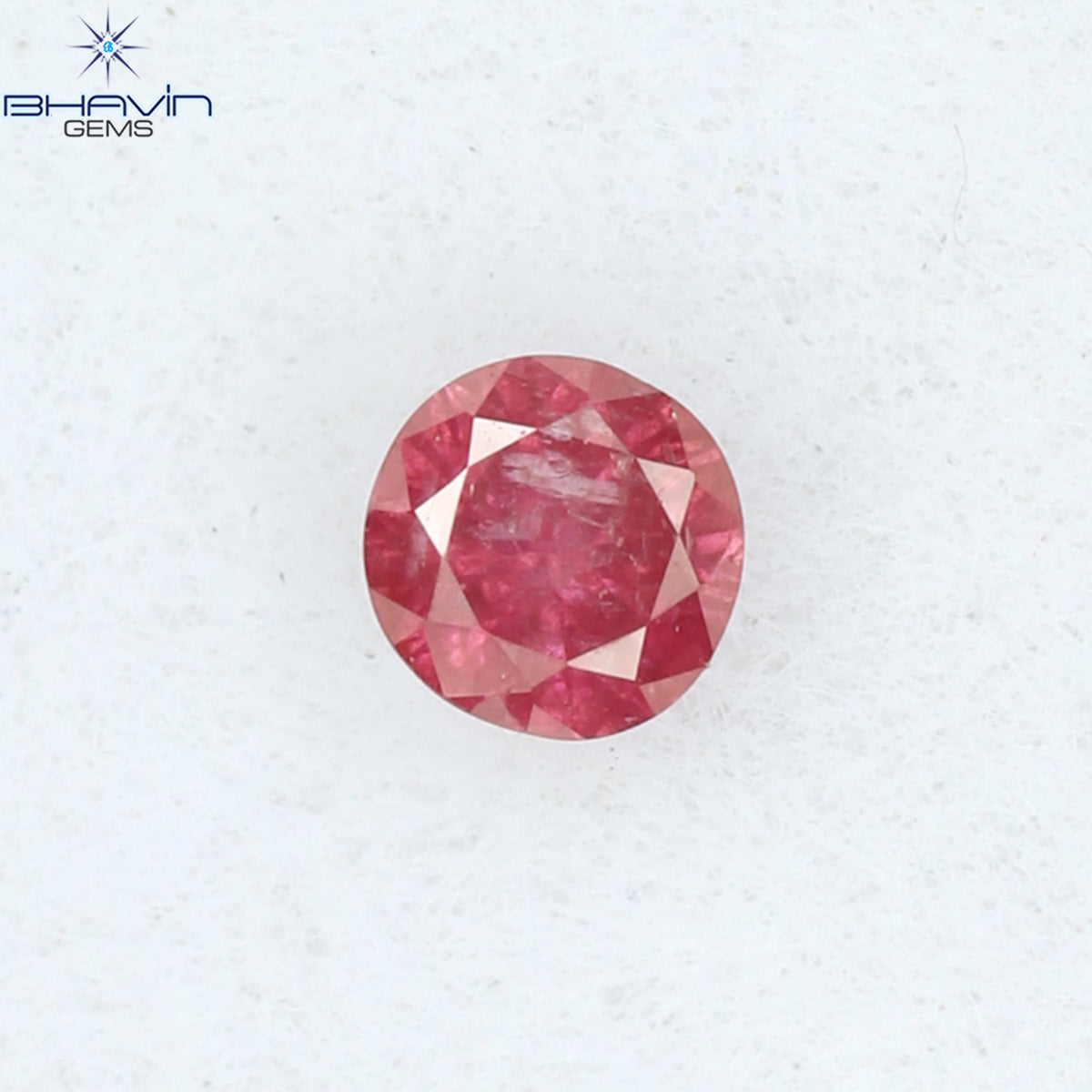 0.06 CT Natural Round Diamond Enhanced Pink Color Clarity I3 (2.36 MM)