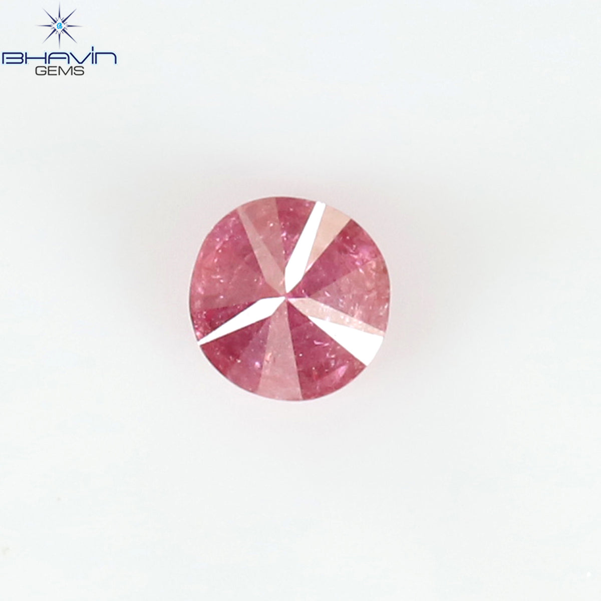 0.06 CT Natural Round Diamond Enhanced Pink Color Clarity I3 (2.36 MM)