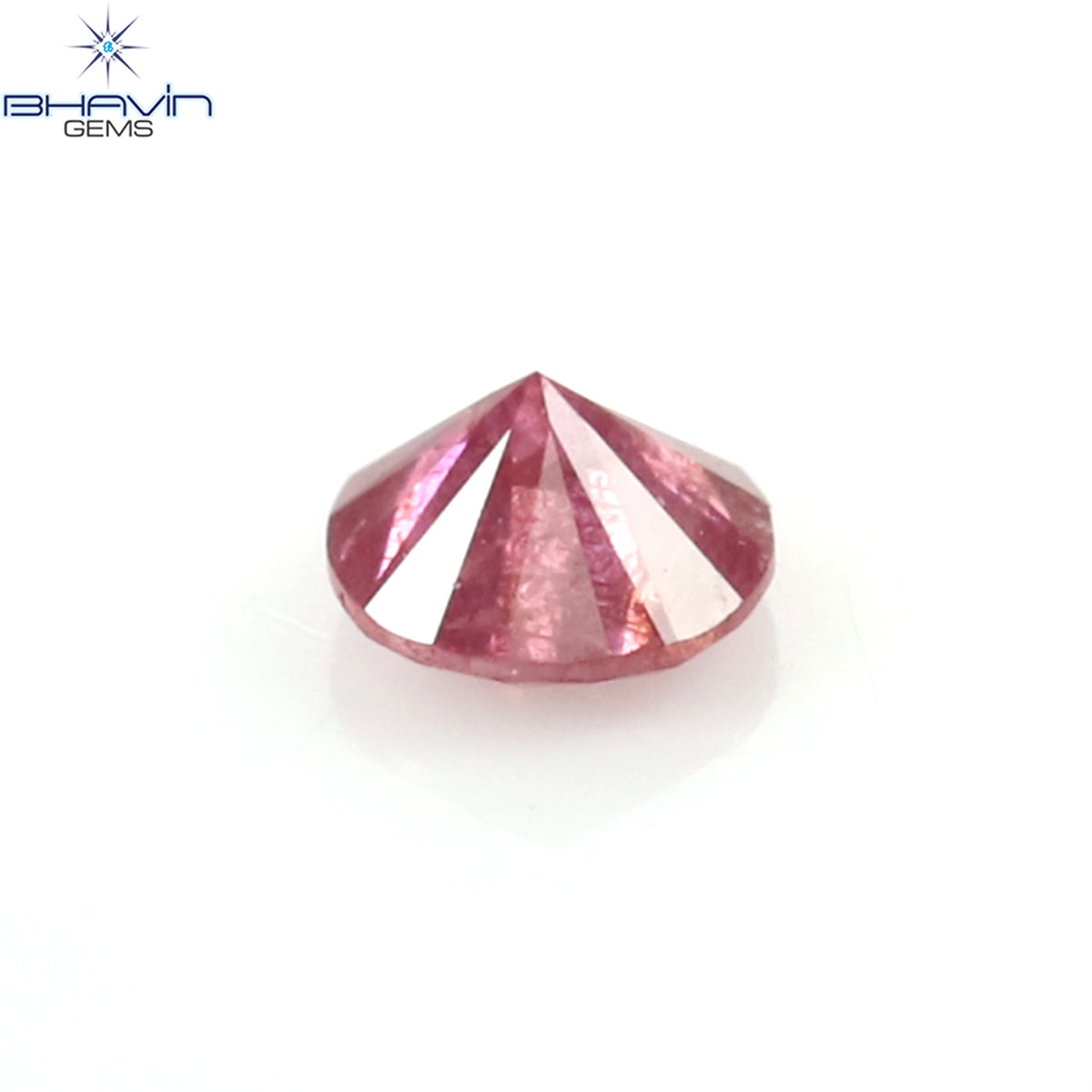 0.06 CT Natural Round Diamond Enhanced Pink Color Clarity I3 (2.36 MM)