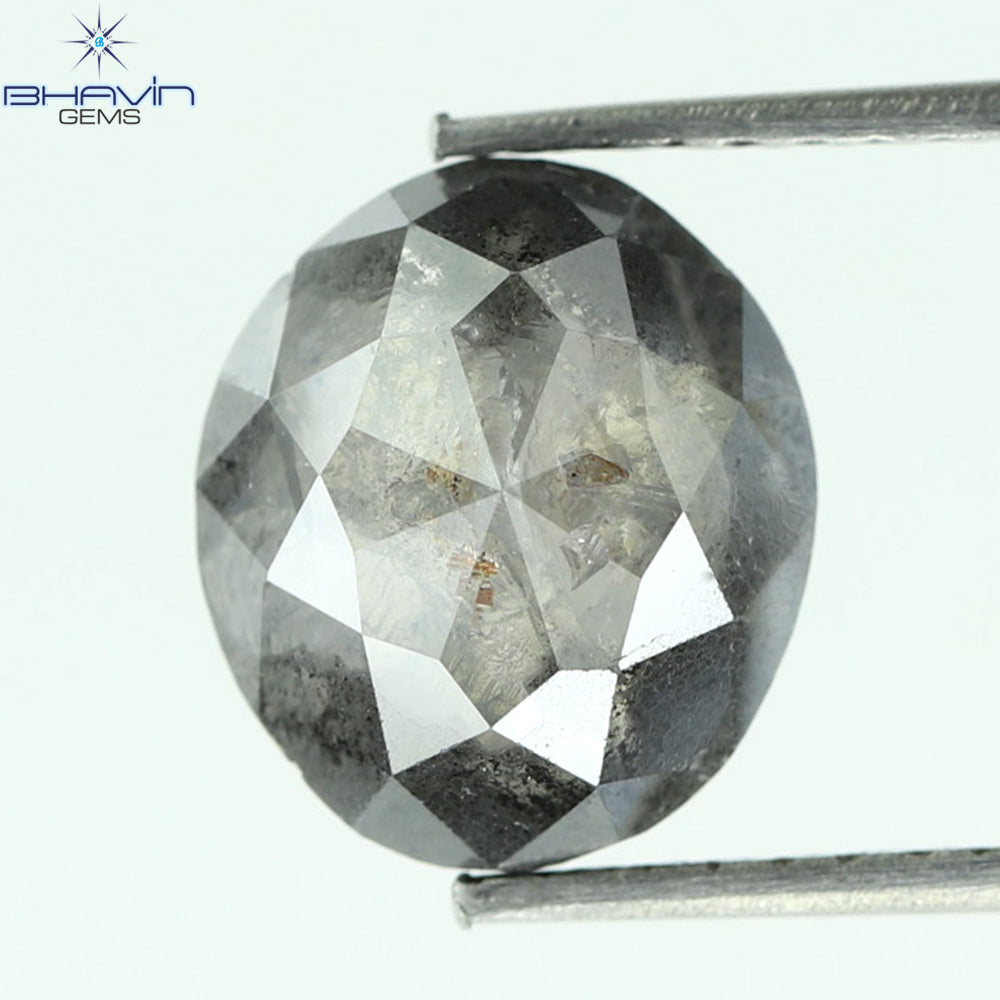 2.53 CT, 0val Diamond, Black Gray (Salt and Pepper) Color, Clarity I3