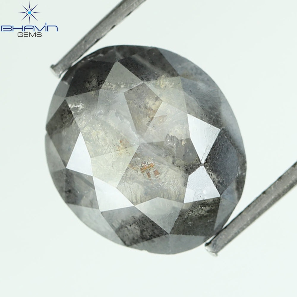 2.53 CT, 0val Diamond, Black Gray (Salt and Pepper) Color, Clarity I3