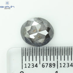 2.53 CT、0val ダイヤモンド、ブラック グレー (ソルト アンド ペッパー) カラー、クラリティ I3