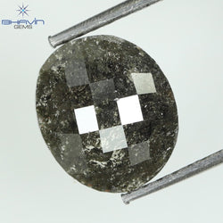 1.50 CT、0val ダイヤモンド、ブラック グレー (ソルト アンド ペッパー) カラー、クラリティ I3