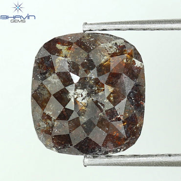 1.34 CT, Cushion Diamond, Brown (Salt and Pepper) Color, Clarity I3