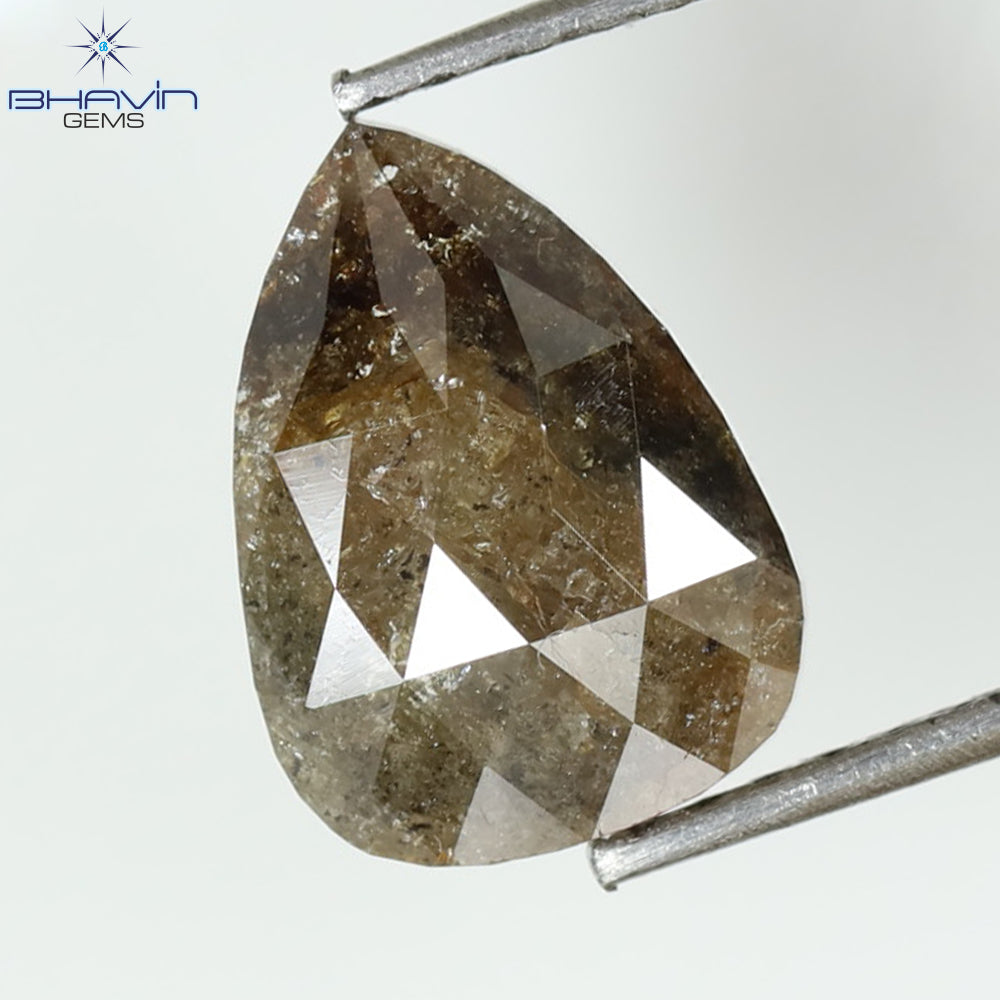 1.49 CT, Pear Diamond, Brown (Salt and Pepper) Color, Clarity I3