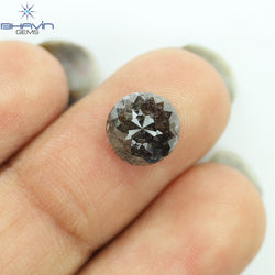 2.25 CT, Round Rose cut Diamond, Brown (Salt and Pepper) Color, Clarity I3