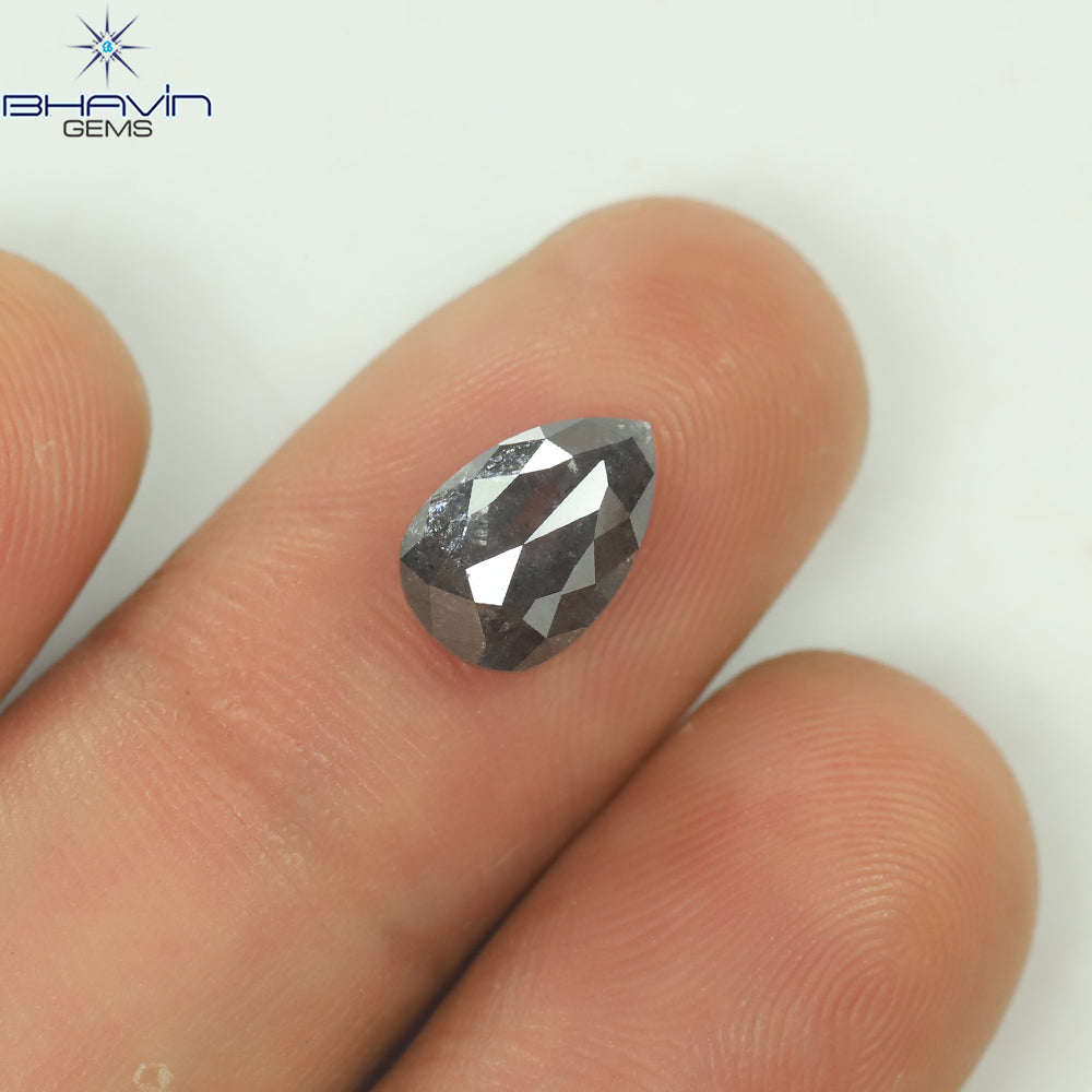 1.85 CT Natural Pear Diamond Salt And Pepper Color Clarity I3 (9.12 MM)