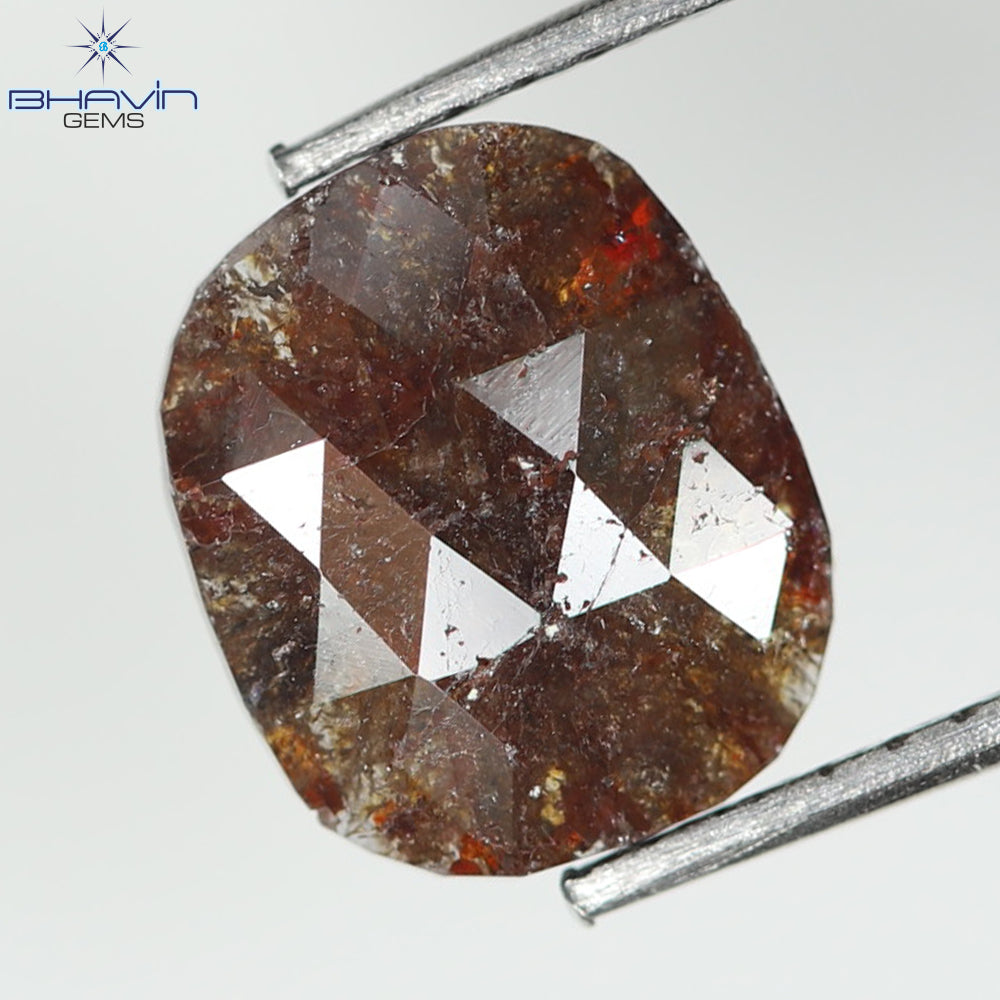 1.11 CT、楕円形のダイヤモンド ブラウン ソルト アンド ペッパー カラー、クラリティ I3、(8.77 MM)