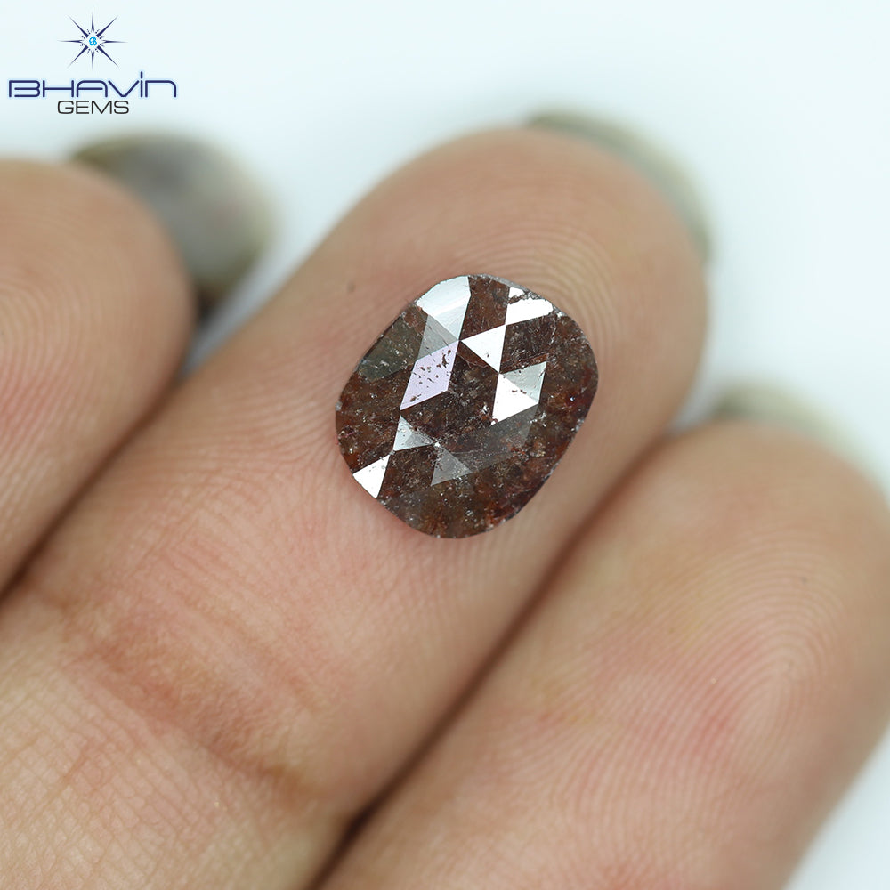 1.11 CT ,Oval Shape Diamond Brown Salt And Pepper Color ,Clarity I3,(8.77 MM)