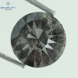 2.14 CT, Round Rose cut Shape Diamond Salt And Pepper Color, Clarity I3, (7.38 MM)