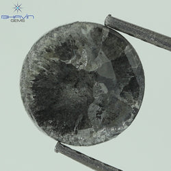 2.14 CT, Round Rose cut Shape Diamond Salt And Pepper Color, Clarity I3, (7.38 MM)